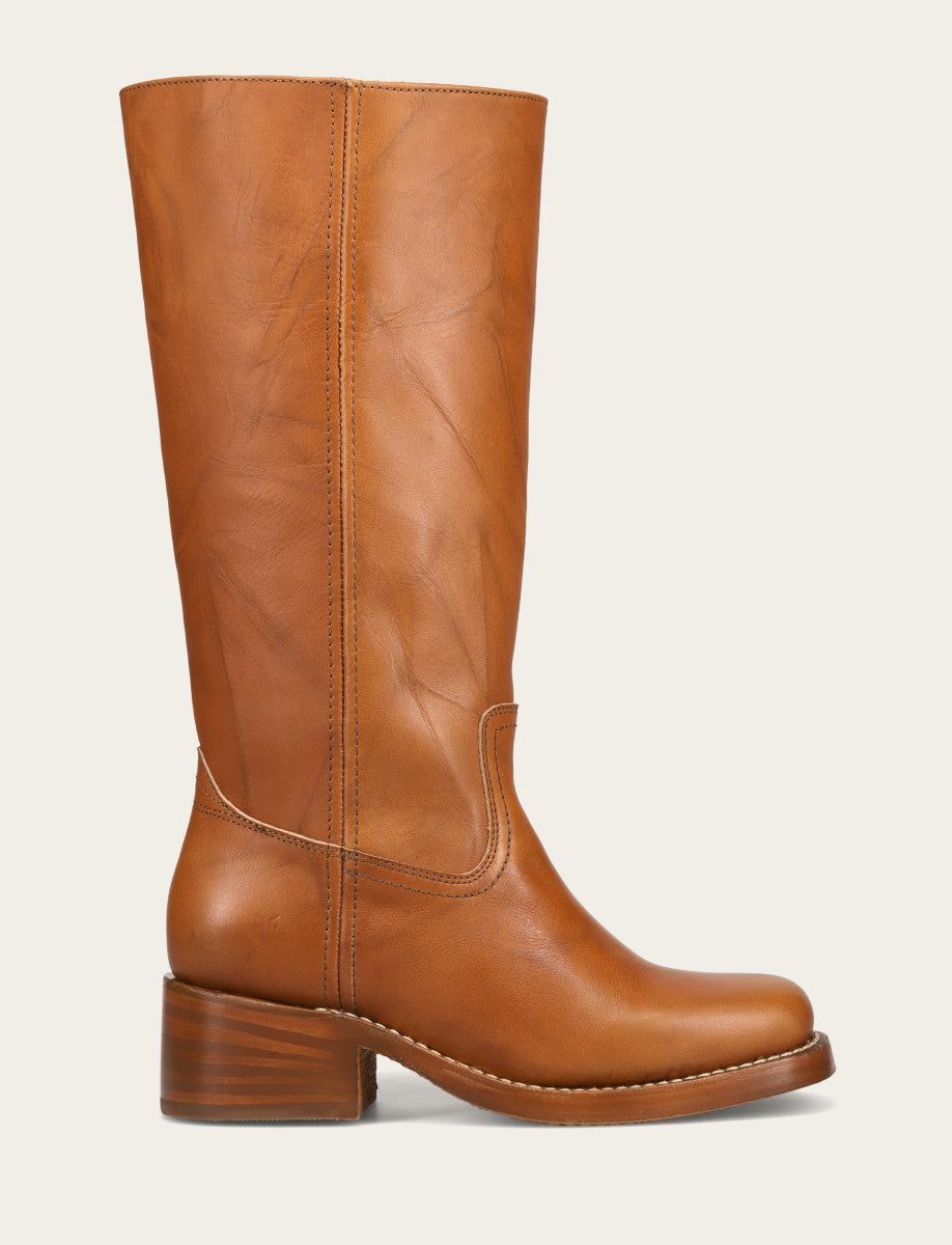 Frye Women's Saddle Campus 14L Wide Calf Boots Saddle