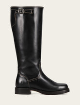 Frye Women's Black Campus Low Heel Tall Riding Wide Calf Boot Black