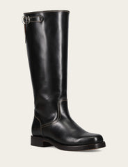 Frye Women's Black Campus Low Heel Tall Riding Wide Calf Boot Black