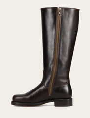 Frye Women's Bourbon Campus Low Heel Tall Riding Wide Calf Boot Bourbon