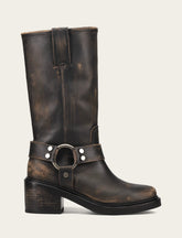 Frye Women's Distressed Black Kate Harness Boot Distressed Black