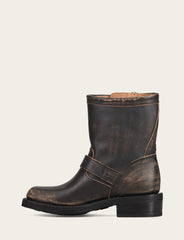 Frye Women's Distressed Black Viv Short Engineer Boot Distressed Black