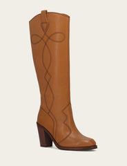Frye Women’s Caramel Corinne Deco Stitch Tall Boots Caramel