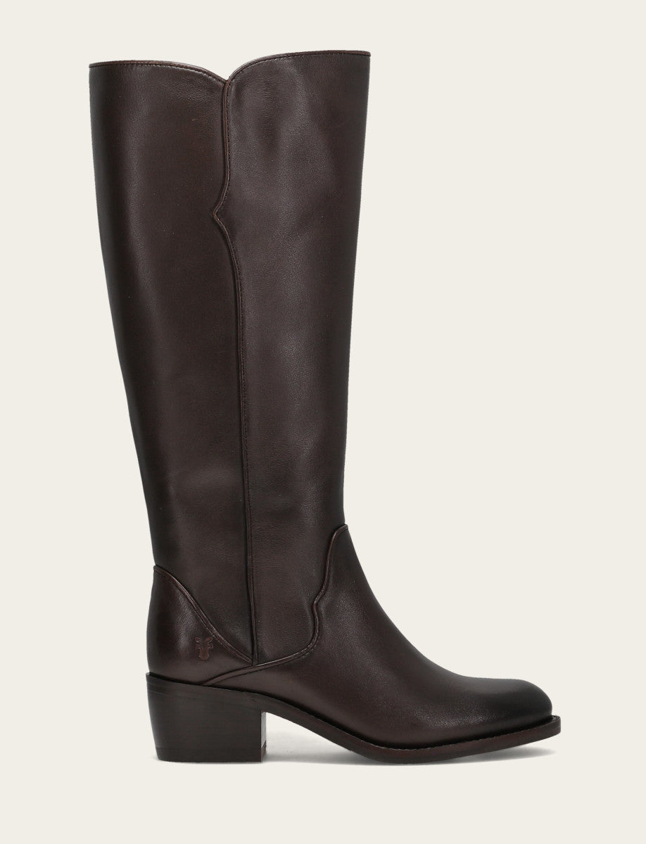 Frye Women's Dark Brown Carson 2 Piping Tall Boot Dark Brown