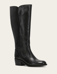 Frye Women's Black Carson 2 Piping Tall Wide Calf Boot Black