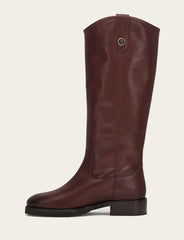 Frye Women's Brown Melissa Lug Button Tall Boot Brown