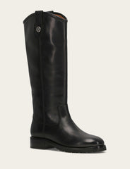 Frye Women's Black Melissa Lug Button Tall Boot Black
