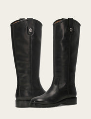 Frye Women's Black Melissa Lug Button Tall Boot Black