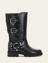 Frye Women's Black Olivia Moto Mid Boot Black