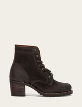 Frye Women's Dark Brown Sabrina 6G Lace Up Boots Dark Brown
