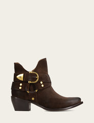 Frye Women's Chocolate Sacha Multi Strap Booties Chocolate