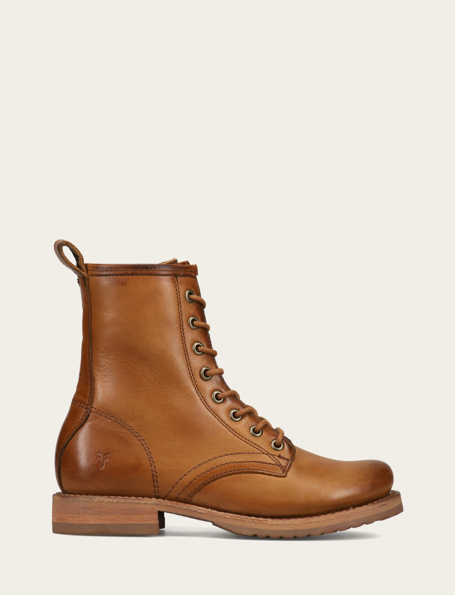 Frye Women's Caramel Veronica Flex Combat Booties Caramel