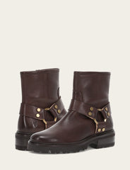 Frye Women's Chocolate Olivia Harness Short Booties Chocolate