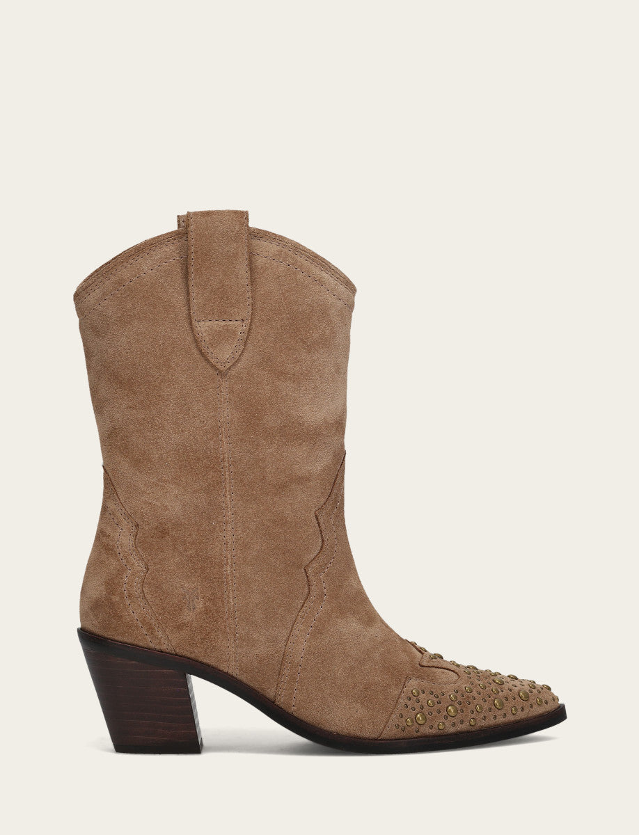Frye Women's Almond Sara Wingtip Stud Boot Almond