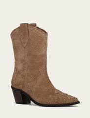 Frye Women's Almond Sara Wingtip Stud Boot Almond