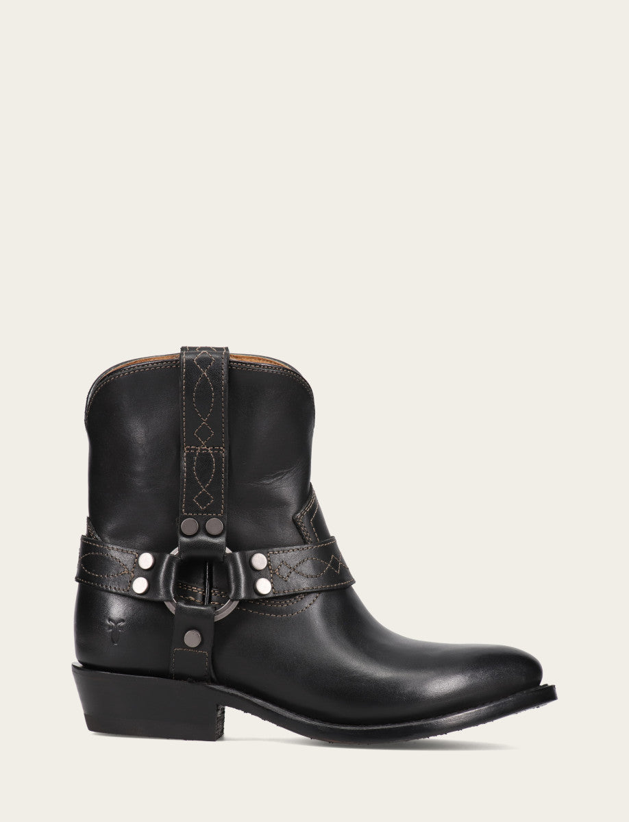 Frye Women's Black Billy Short Harness Booties Black