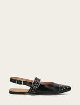 Frye Women's Black Heather Slingback Studded Shoe Black