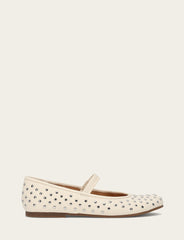 Frye Women's Ecru Emma Studded Mary Jane Shoe Ecru