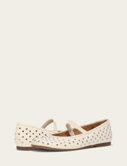 Frye Women's Ecru Emma Studded Mary Jane Shoe Ecru