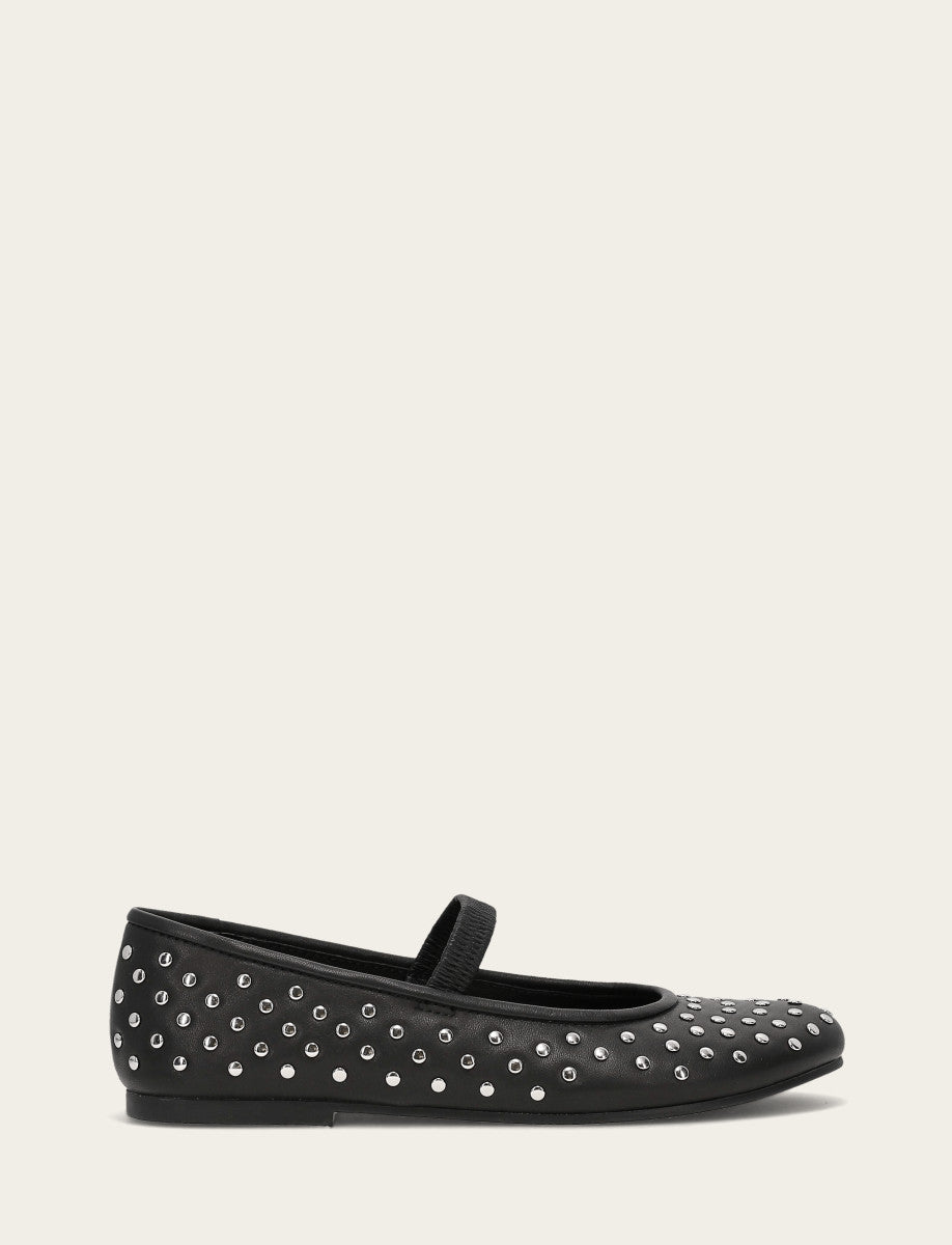 Frye Women's Black Emma Studded Mary Jane Shoe Black