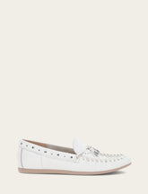 Frye Women's White Naya Stud Moc Loafers White