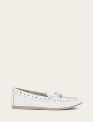 Frye Women's White Naya Stud Moc Loafers White