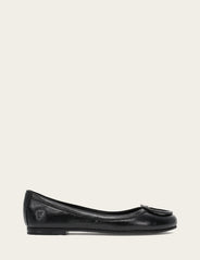 Frye Women's Black Carson Logo Ballet Flats Black