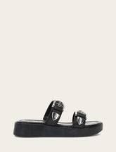 Frye Women's Black Maya Buckle Sandals Black