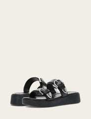 Frye Women's Black Maya Buckle Sandals Black