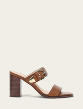 Frye Women's Dark Latte Stella Buckle Slide Sandals Dark Latte