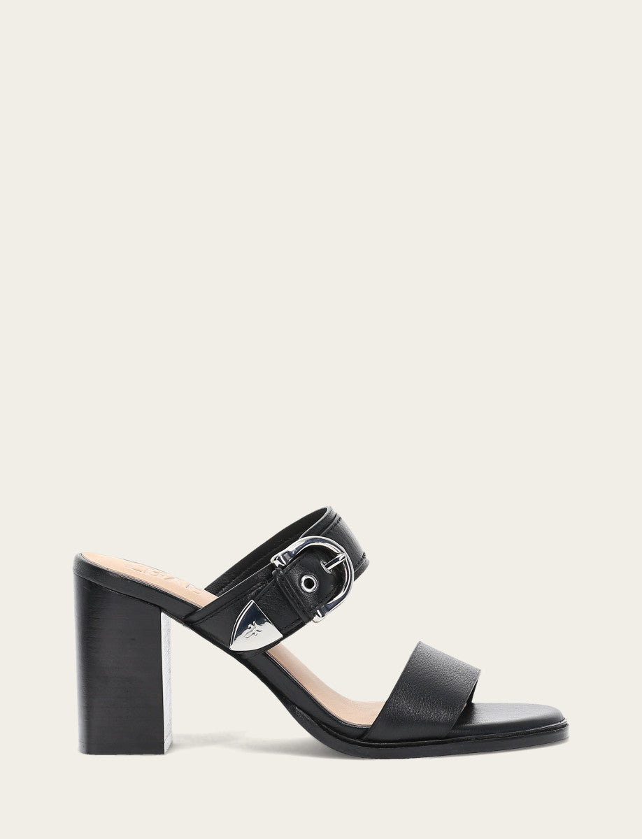 Frye Women's Black Stella Buckle Slide Sandals Black