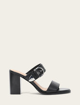 Frye Women's Black Stella Buckle Slide Sandals Black