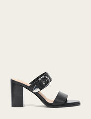Frye Women's Black Stella Buckle Slide Sandals Black