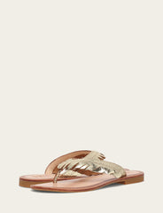 Frye Women's Gold Mirror Ava Fringe Sandals Gold Mirror