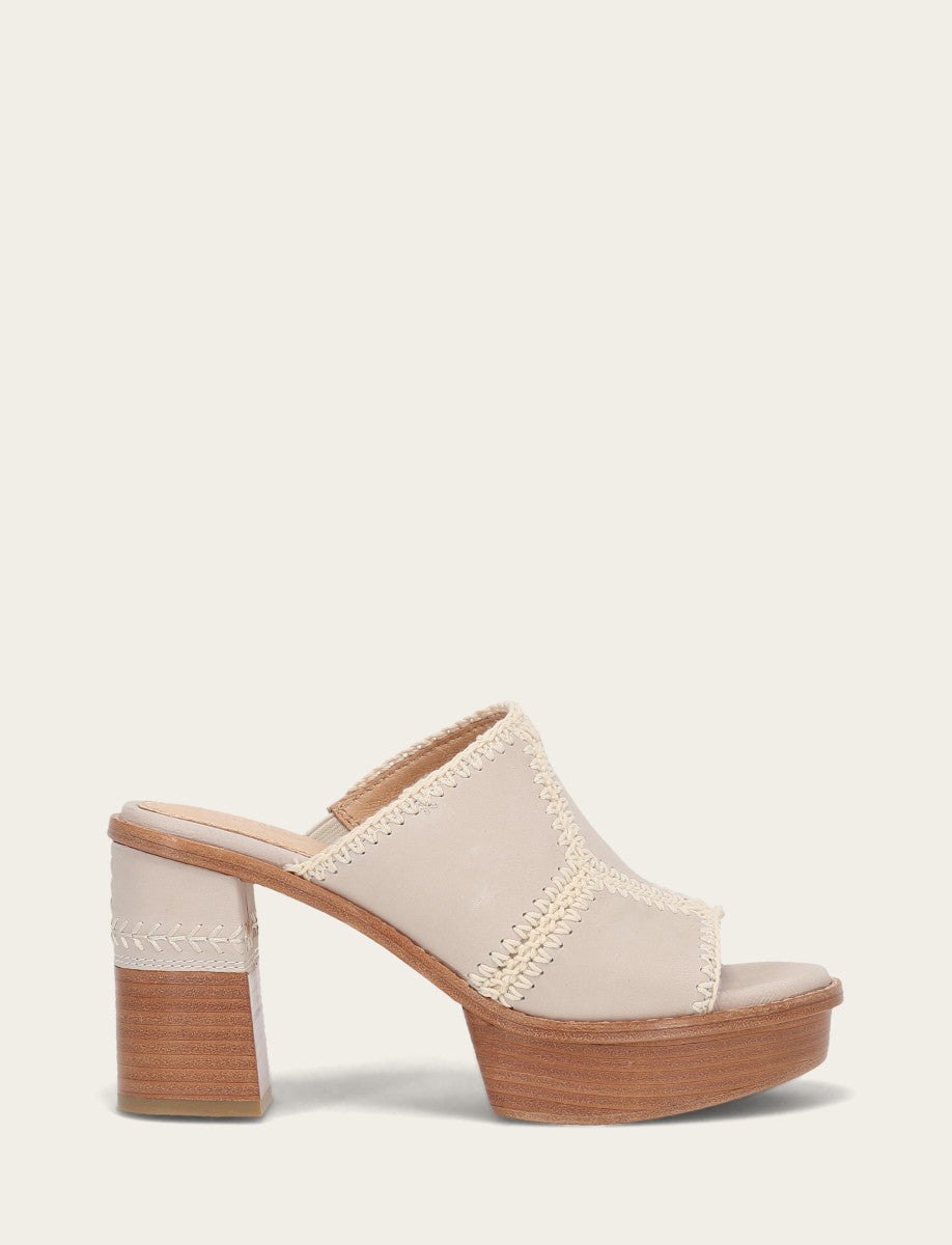 Frye Women's Ivory Pipa Crochet Platform Sandals Ivory