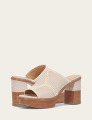 Frye Women's Ivory Pipa Crochet Platform Sandals Ivory