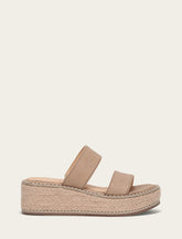 Frye Women's Clay Joy Woodstock 2 Band Platform Slide Sandals Clay