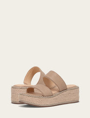 Frye Women's Clay Joy Woodstock 2 Band Platform Slide Sandals Clay