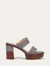 Frye Women's Grey Sky Pipa Woodstock 2 Band Platform Sandals Grey Sky