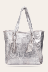 Frye Women's Nora Knotted Tote Bag Cream Metallic