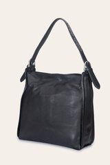 Frye Women's Black Carla Studded Hobo Handbag Black