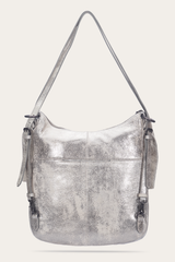 Frye Women's Nora Backpack Hobo Handbag Cream Metallic