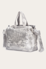 Frye Women's Nora Satchel Handbag Cream Metallic