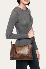 Frye Melissa Zip Crossbody in Dark Brown Dark Brown