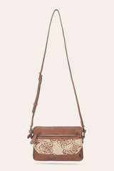 Frye Women's Floral Crossbody Wristlet Wallet Cognac