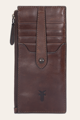 Frye Melissa Dark Brown Snap Card Wallet Dark Brown
