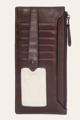Frye Melissa Dark Brown Snap Card Wallet Dark Brown