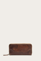 Frye Melissa Cognac Zip Wallet Cognac