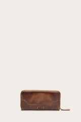 Frye Melissa Cognac Zip Wallet Cognac