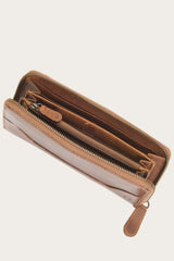 Frye Melissa Cognac Zip Wallet Cognac